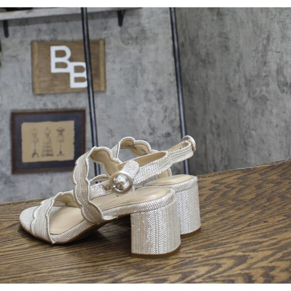 NWT Easy Spirit Daana Block Heel Sandals SEDAANA2 Silver Brown / Natural 7M - Picture 7 of 12